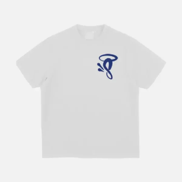 Camiseta Blanco Con Logo Impreso en Azul de Halo ‘s’