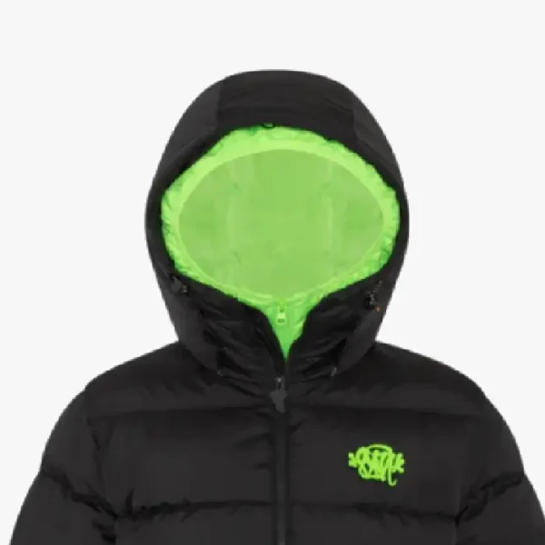 Chaqueta con capucha Syna World – Negro/Verde - Image 2