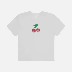 Camiseta de Cerezas Para Mujer – Blanca