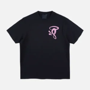 Camiseta Negra Con Logo Impreso en Rose de Halo ‘s’