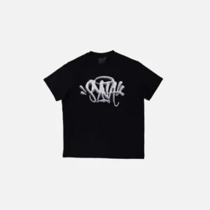 Camiseta con el logotipo de Syna – Negra/Plateada