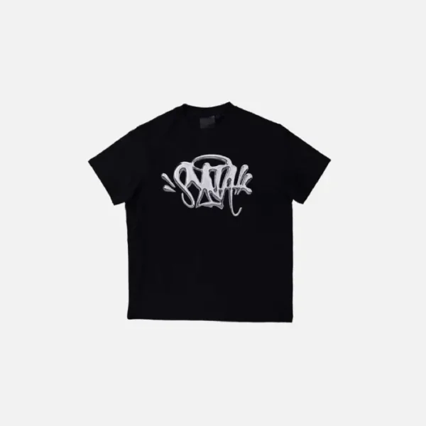Camiseta con el logotipo de Syna – Negra/Plateada