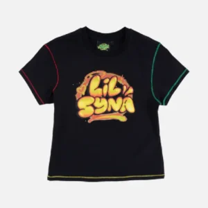 Camiseta recortada sin mangas de logo Lil de mujeres Synaworld – Negra