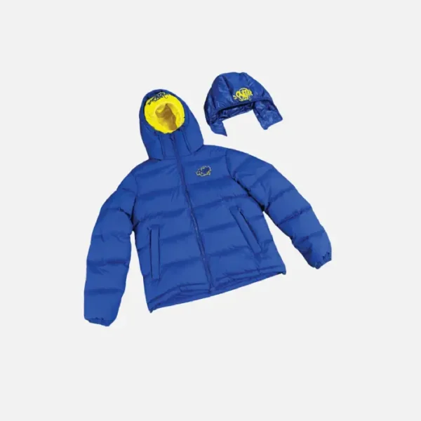 Chaqueta Con Capucha Doble ‘Syna Logo’ Azul Marino/Amarillo