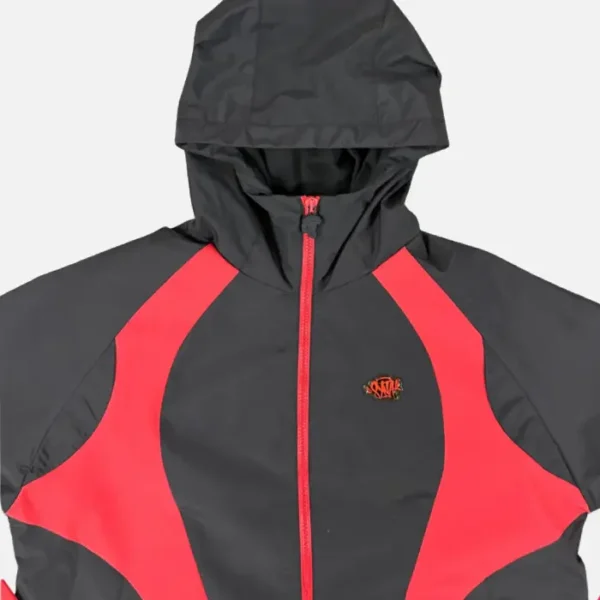 Chaqueta Tejida Syna Logo Vortex – Negro/Rojo - Image 3