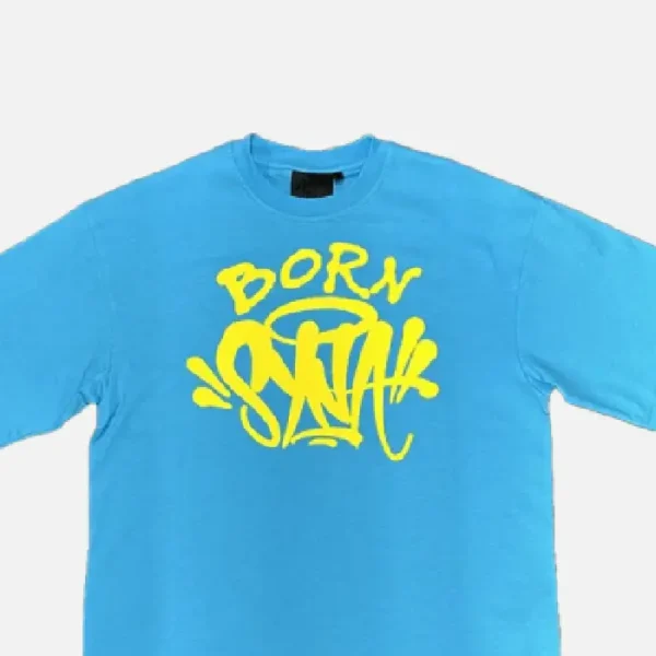 Camiseta ‘Born Syna’ – Azul/Amarillo - Image 2