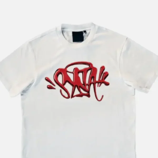 Camiseta con el logotipo de Syna – BLANCA/ROJA - Image 2